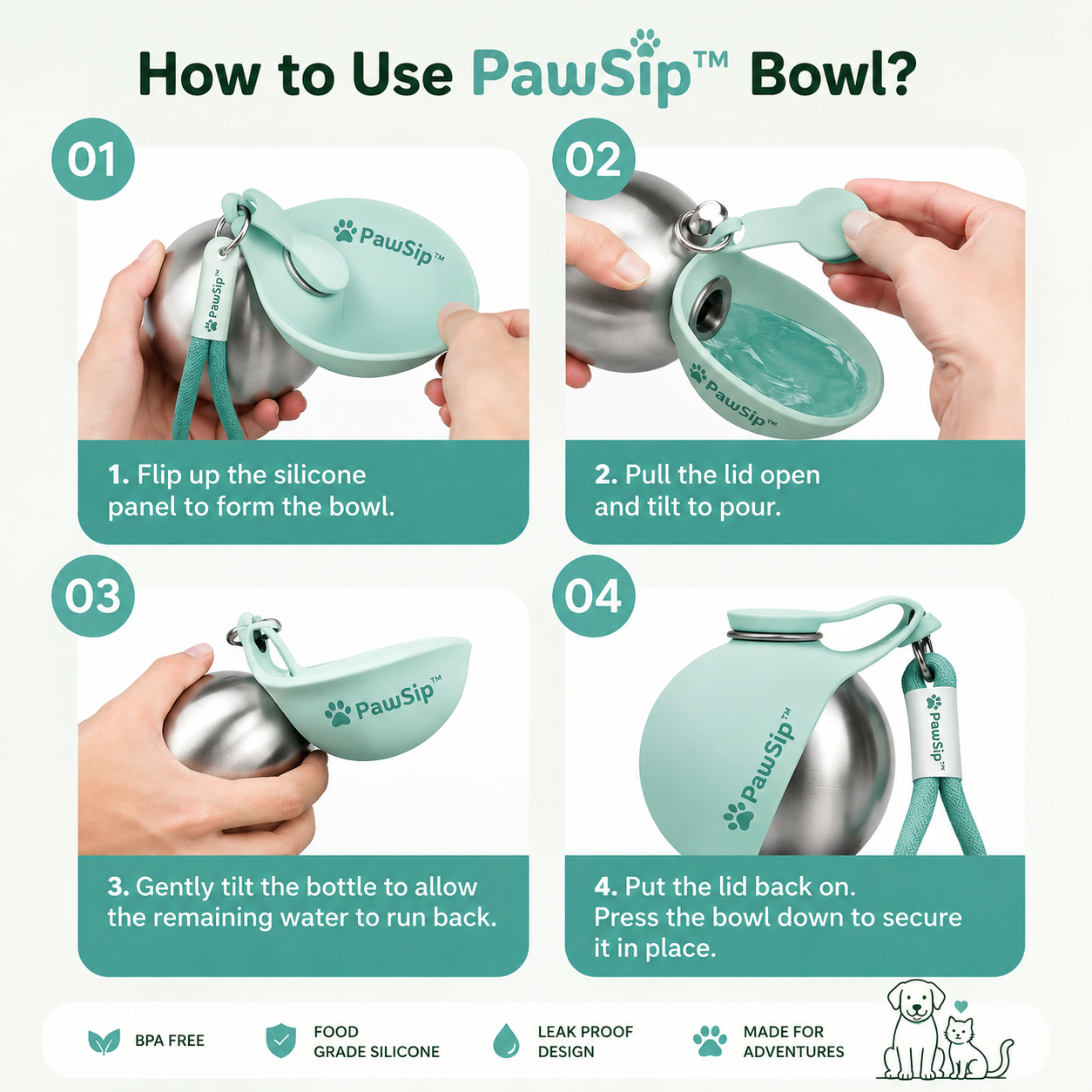 PawSip™ Portable Dog Water Bottle